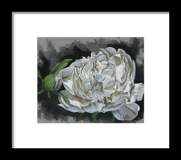 Peony Framed Print featuring the painting Demure #1 by Barbara Keith