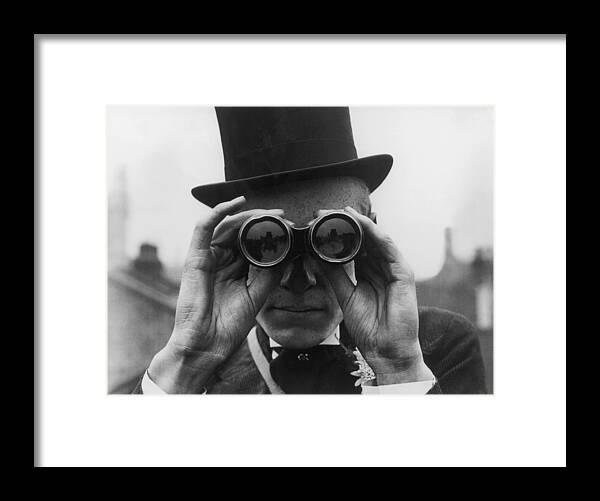 One Man Only Framed Print featuring the photograph Derby Spectator by Topical Press Agency