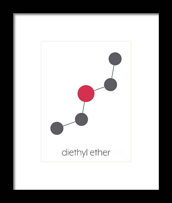 Diethyl Framed Print featuring the photograph Diethyl Ether Solvent Molecule #1 by Molekuul/science Photo Library