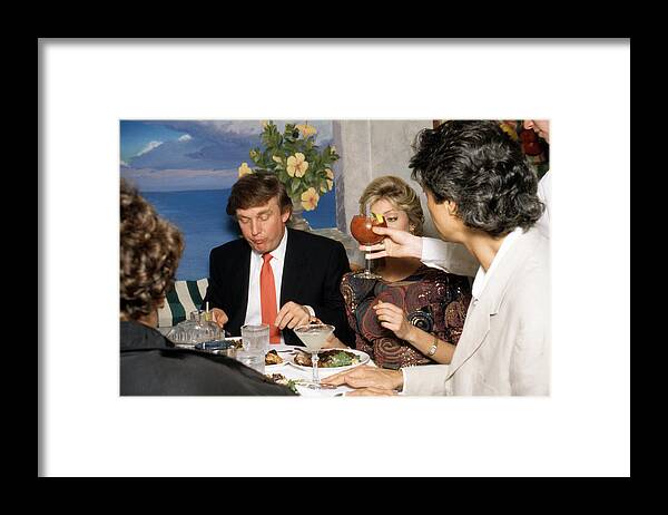 Marla Maples Framed Print featuring the photograph Donald Trump And Marla Maples #1 by Mediapunch