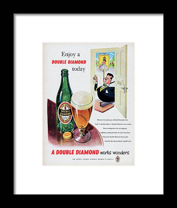 People Framed Print featuring the photograph Double Diamond Burton Pale Ale #1 by Picture Post