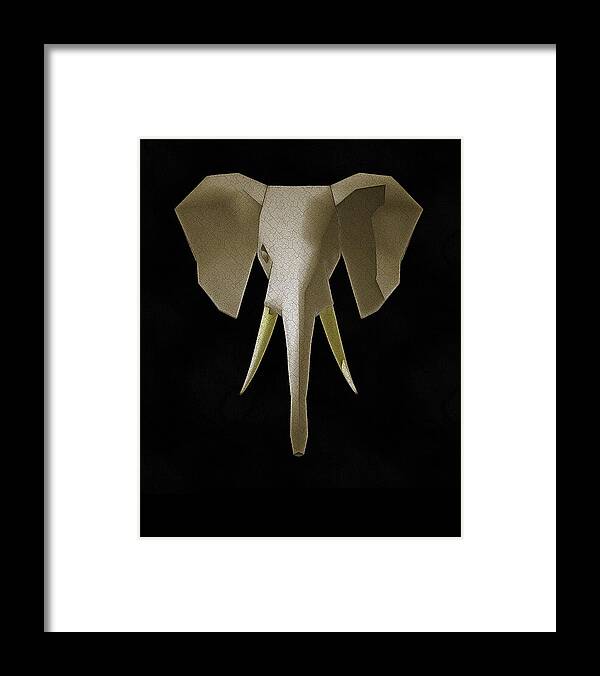 Elephant Framed Print featuring the digital art Elephant #1 by Robert Bissett