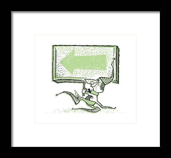 Arrow Framed Print featuring the drawing Elf Holding Blank Sign #1 by CSA Images