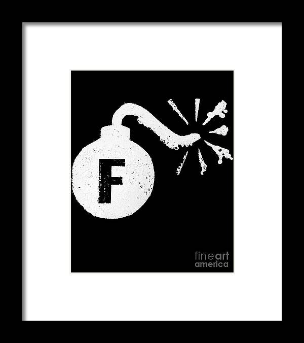 Cool Framed Print featuring the digital art F Bomb #1 by Flippin Sweet Gear