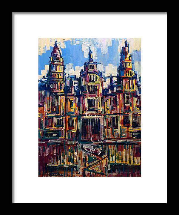Church Framed Print featuring the painting Facades #1 by Enrique Zaldivar