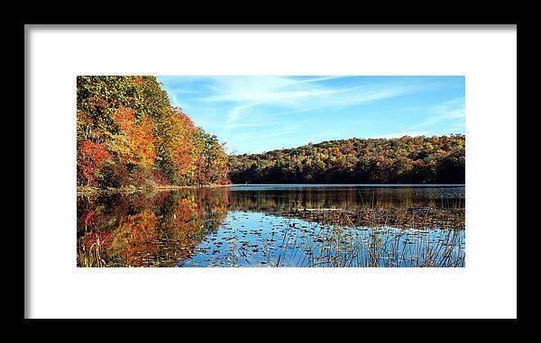 Tranquility Framed Print featuring the photograph Fall Foliage At Norwich Pond, Nehantic #1 by Jake Wyman