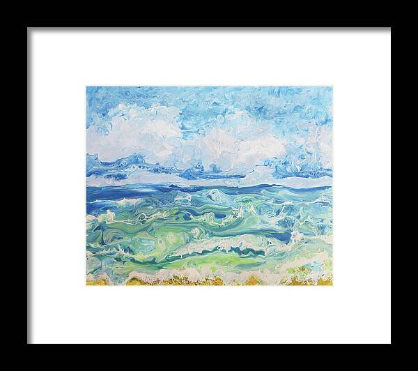 Sea Framed Print featuring the painting Fantasea #1 by Frances Miller