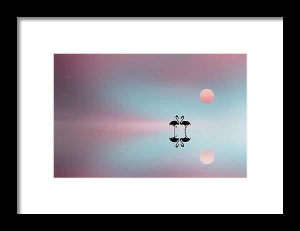 Silhouette Framed Print featuring the photograph Flamingo #1 by Bess Hamiti