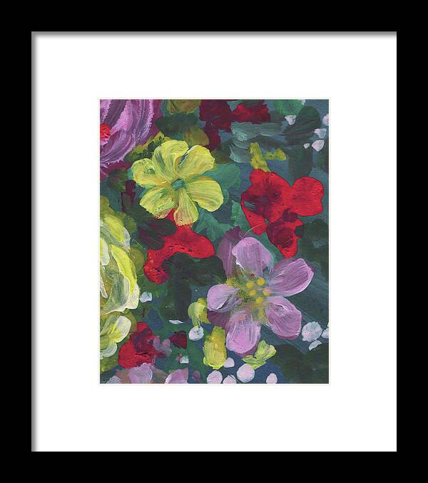 Rose Framed Print featuring the painting Floral Impressionistic Pattern #1 by Irina Sztukowski