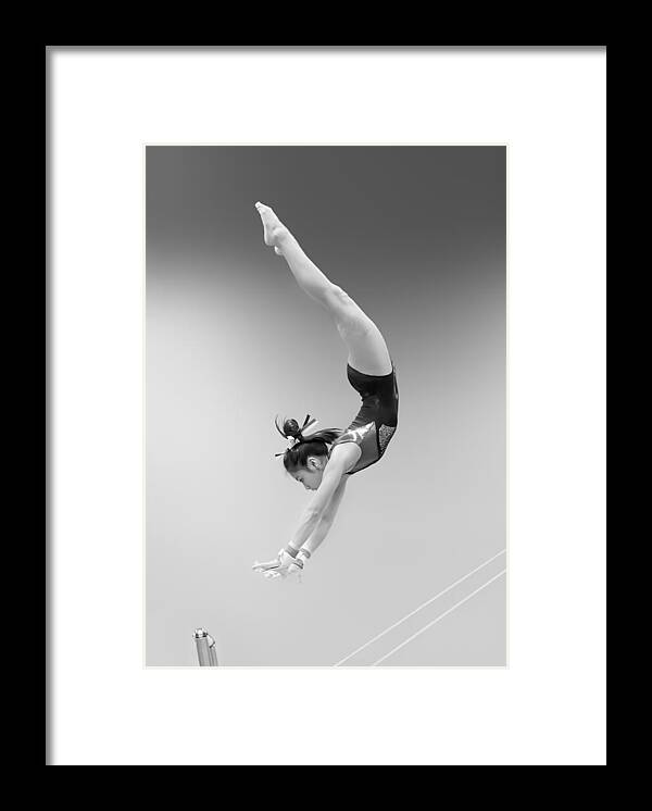 Gymnastics Framed Print featuring the photograph Flying #1 by Rob Li