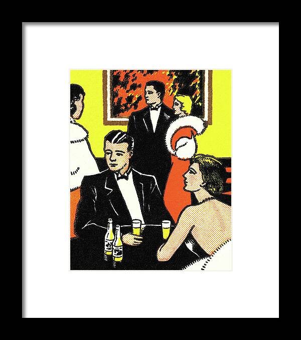Adult Framed Print featuring the drawing Formal Nightclub #1 by CSA Images