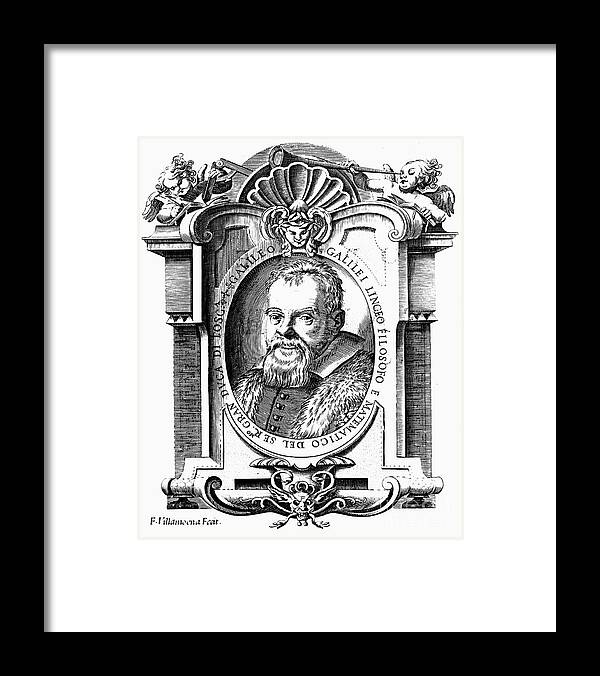 Physicist Framed Print featuring the drawing Galileo Galilei, Italian Astronomer #1 by Print Collector