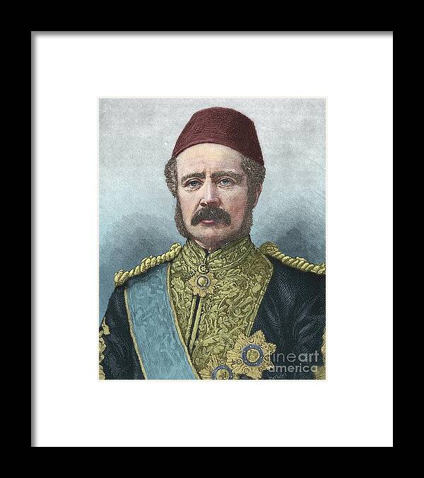 Engraving Framed Print featuring the drawing General Gordon #1 by Print Collector