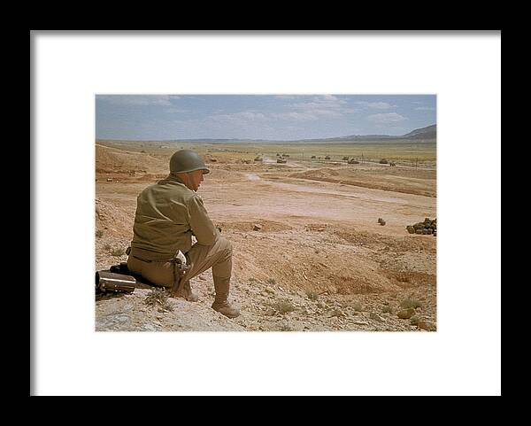 10/07/05 Framed Print featuring the photograph General Patton In The Desert by Eliot Elisofon