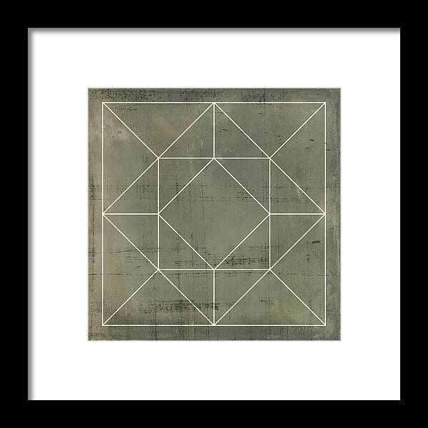 Decorative Elements Framed Print featuring the painting Geometric Blueprint Viii #1 by Vision Studio