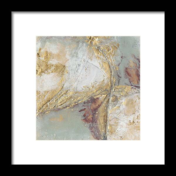 Abstract Framed Print featuring the painting Gilded Circuit I #1 by Jennifer Goldberger