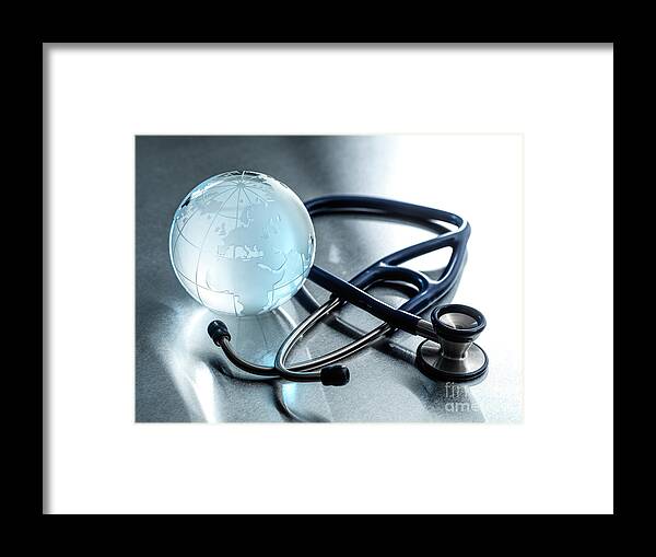 Pandemic Framed Print featuring the photograph Global Health #1 by Tek Image/science Photo Library