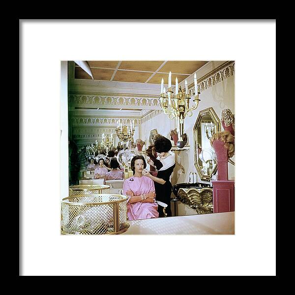 Beauty Framed Print featuring the photograph Gloria Vanderbilt At The House Of Revlon by Horst P. Horst