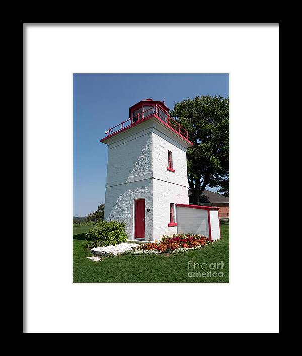 Goderich Lighthouse Framed Print featuring the photograph Goderich Lighthouse on Lake Huron Ontario #1 by Louise Heusinkveld