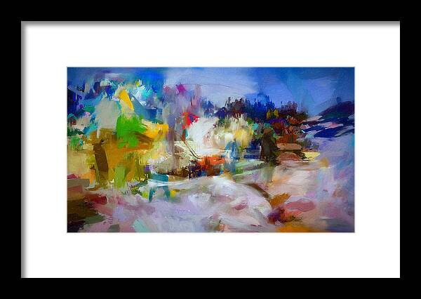 Art Framed Print featuring the mixed media Good Vibes Of Spring By The Riverside by Aleksandrs Drozdovs