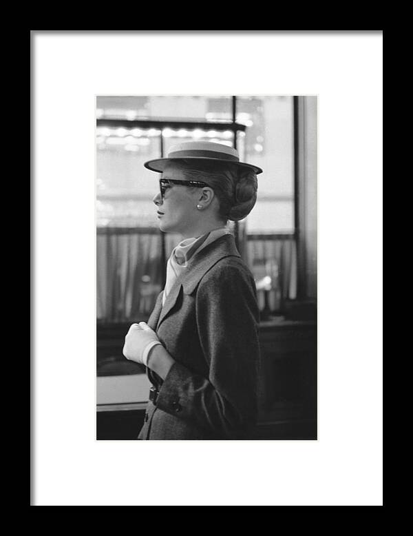 Waist Up Framed Print featuring the photograph Grace Kelly Shops At Cartier #1 by Lisa Larsen