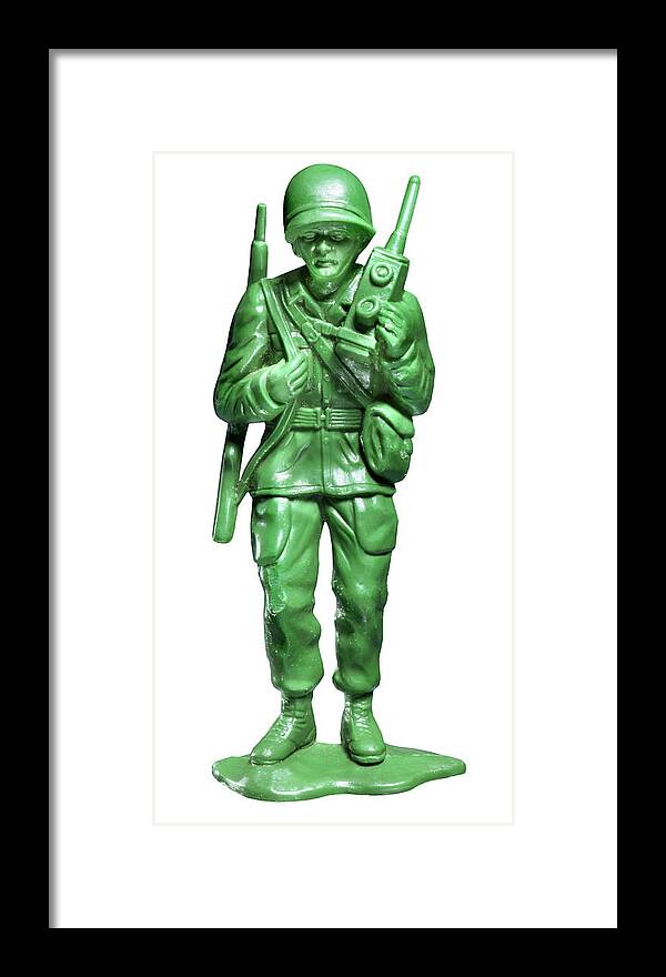 Adult Framed Print featuring the drawing Green Soldier #1 by CSA Images