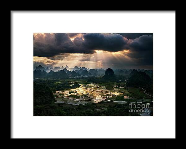 Scenics Framed Print featuring the photograph Guilin Scene Of Guangxi,china #1 by Viewstock