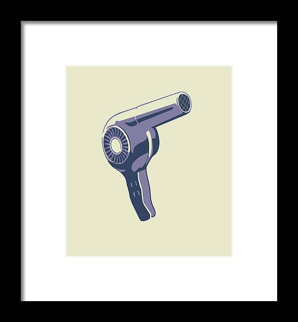 Beautician Framed Print featuring the drawing Hairdryer #1 by CSA Images