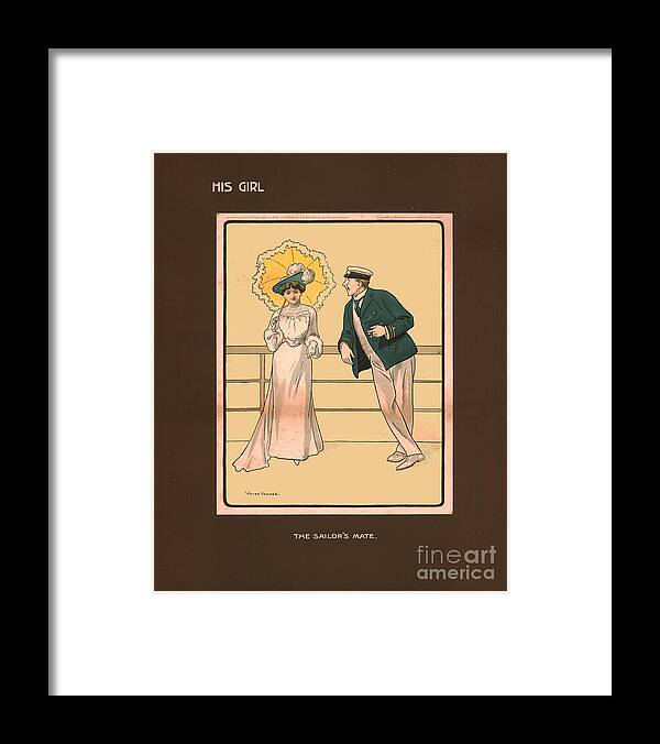 Child Framed Print featuring the drawing His Girl #1 by Print Collector