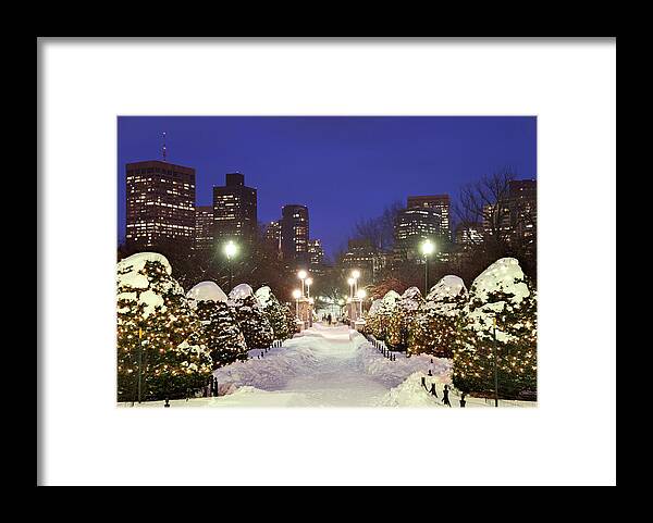 Downtown District Framed Print featuring the photograph Holidays In Boston #1 by Denistangneyjr