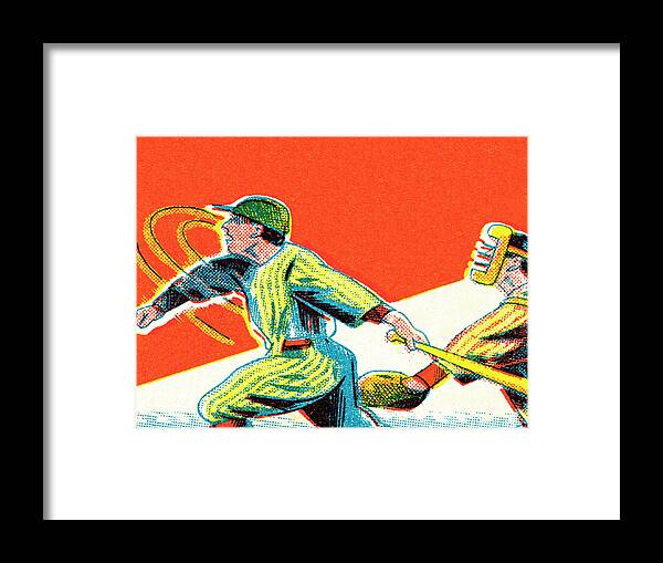 Accessories Framed Print featuring the drawing Home run #1 by CSA Images