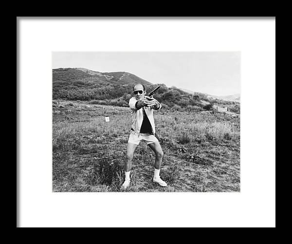 Black And White Framed Print featuring the photograph Hunter S. Thompson by Michael Ochs Archives
