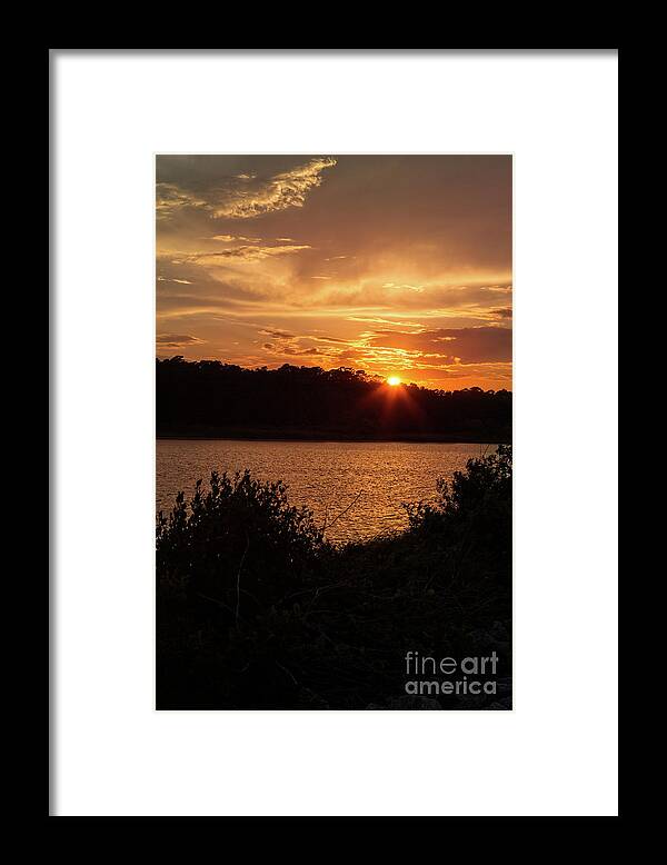 Orange Framed Print featuring the photograph Huntington Sunset #1 by Kathy Strauss