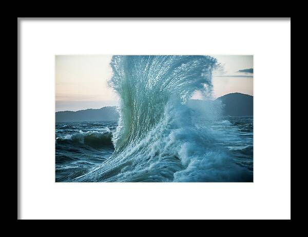 Surf Framed Print featuring the photograph Idyllic View Of Surf In Sea At Cape Kiwanda State Park #1 by Cavan Images