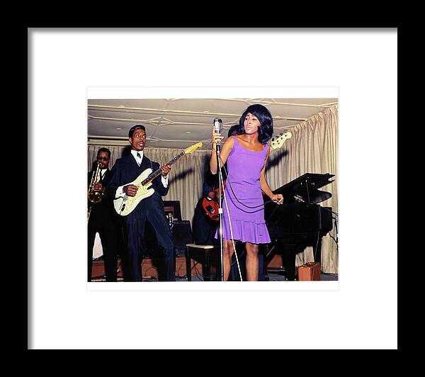 Music Framed Print featuring the photograph Ike & Tina Turner Revue Perform by Michael Ochs Archives