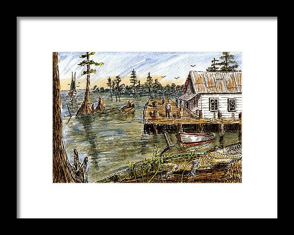 Swamp Framed Print featuring the painting In The Swamp #1 by Barry Jones