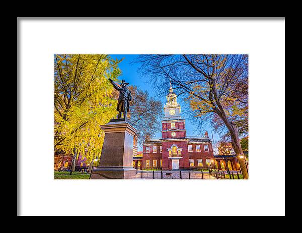 Landscape Framed Print featuring the photograph Independence Hall In Philadelphia #1 by Sean Pavone