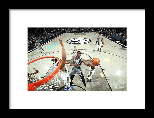 Nba Pro Basketball Framed Print featuring the photograph Indiana Pacers V Brooklyn Nets by Nathaniel S. Butler