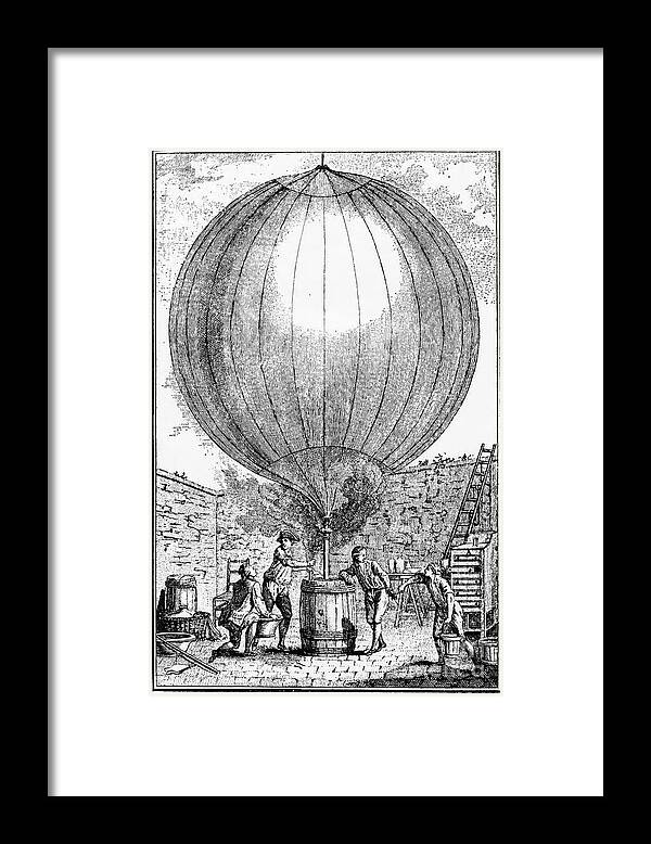 Engraving Framed Print featuring the drawing Inflation Of Charles And The Robert #1 by Print Collector