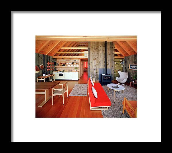 02/08/05 Framed Print featuring the photograph Interior Of A Jens Risom Prefab Home #1 by John Zimmerman