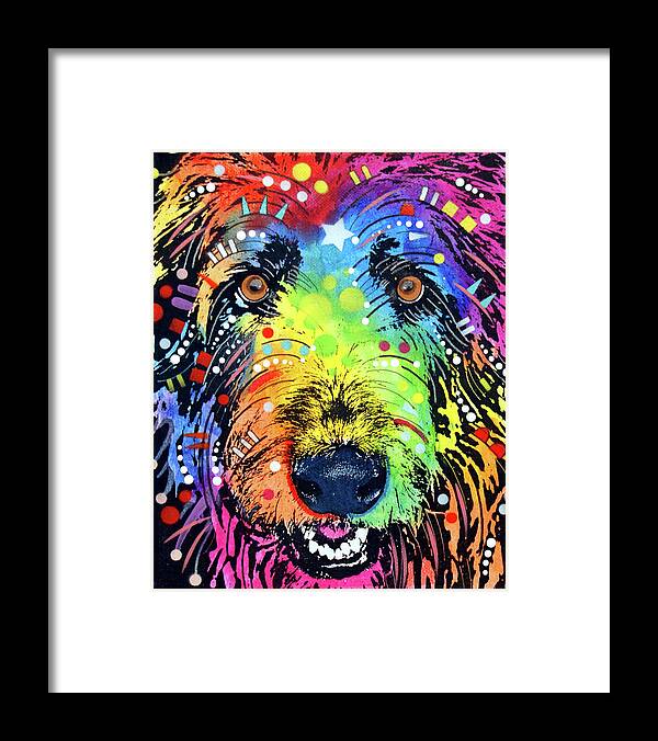 Irish Wolfhound Framed Print featuring the mixed media Irish Wolfhound #1 by Dean Russo