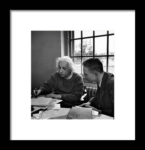 Usa Framed Print featuring the photograph J. Robert Oppenheimer;Albert Einstein #1 by Alfred Eisenstaedt