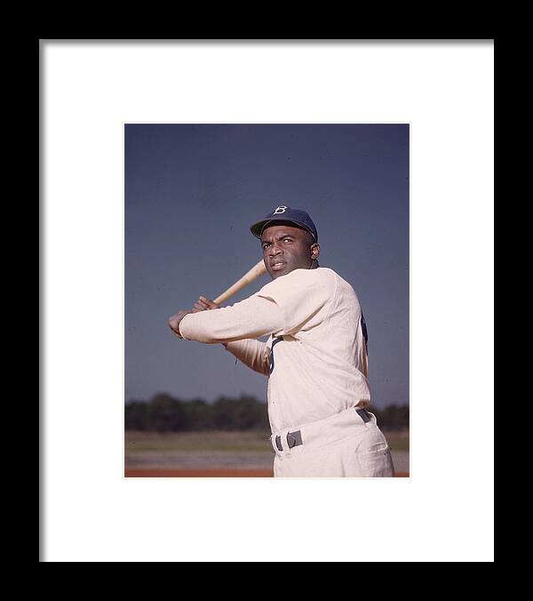 People Framed Print featuring the photograph Jackie Robinson #1 by Hulton Archive