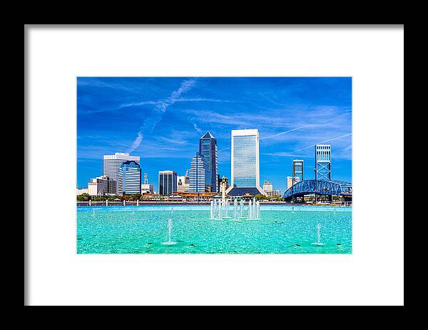 Landscape Framed Print featuring the photograph Jacksonville, Florida, Usa Fountain #1 by Sean Pavone