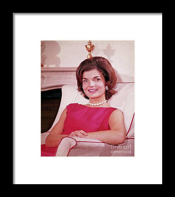 People Framed Print featuring the photograph Jacqueline Kennedy At Home #1 by Bettmann
