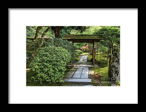 Landscape Framed Print featuring the photograph Japanese Garden Gate #2 by Thomas Marchessault