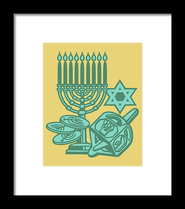Belief Framed Print featuring the drawing Jewish Objects #1 by CSA Images