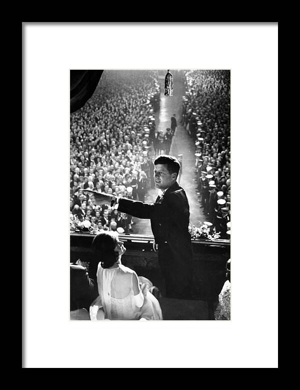 John F. Kennedy Framed Print featuring the photograph John F. Kennedy And Jacqueline Kennedy #1 by Paul Schutzer