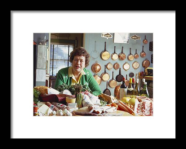 America Framed Print featuring the photograph Julia Child by Hans Namuth