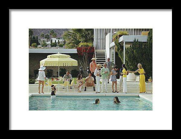 People Framed Print featuring the photograph Kaufmann Desert House by Slim Aarons